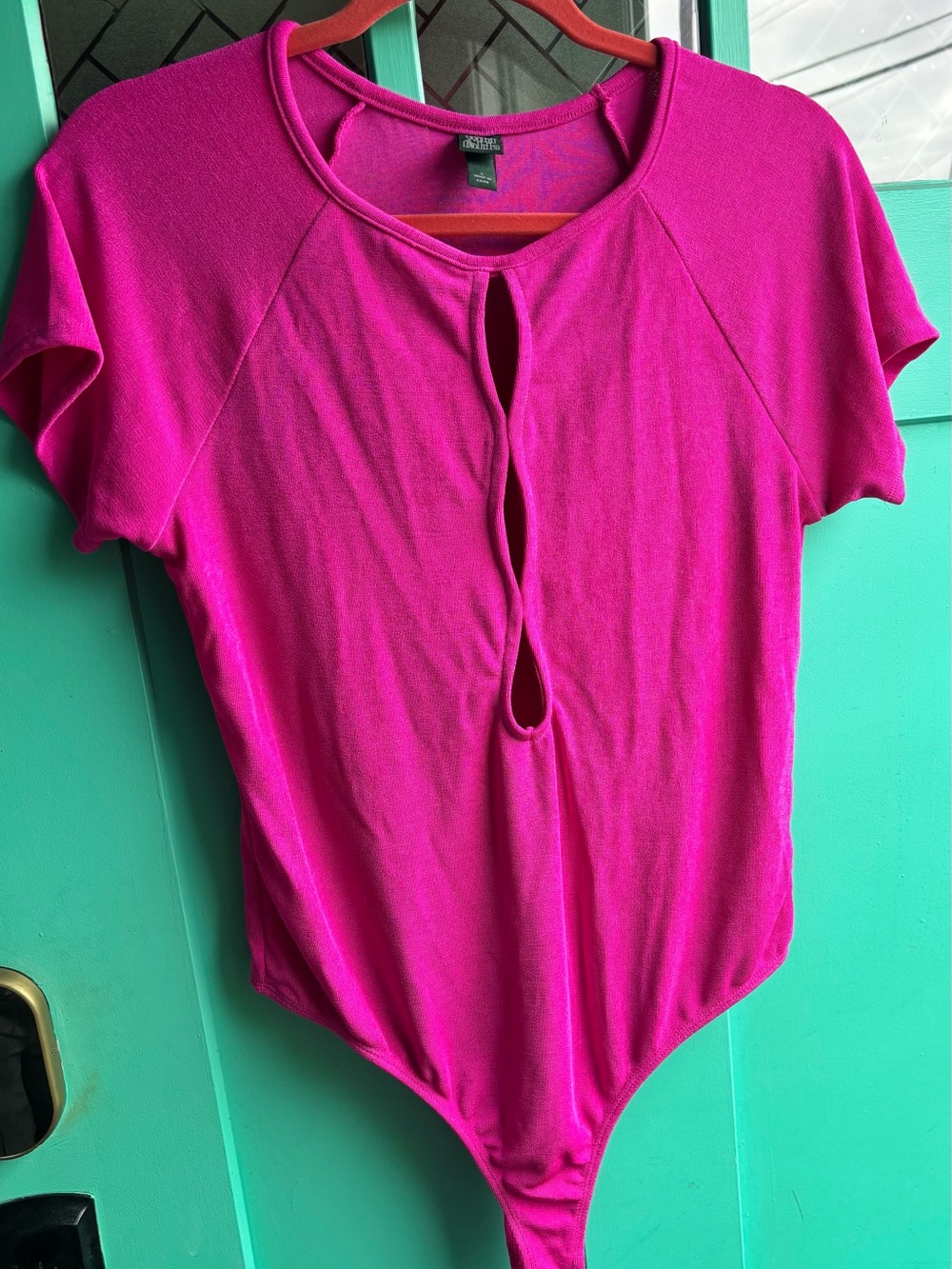 wild fable Fuchsia Short Sleeve Keyhole Bodysuit